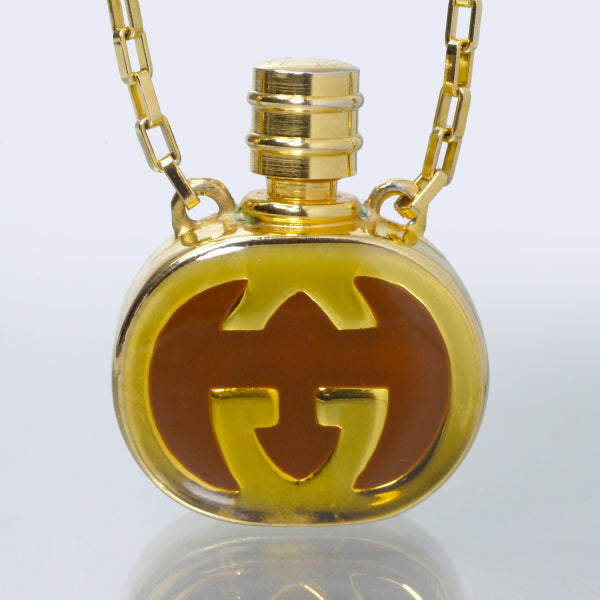 OLD Gucci　GGマーク香水ボトル ペンダント（ゴールド）