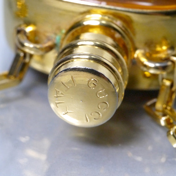 OLD Gucci　GGマーク香水ボトル ペンダント（ゴールド）