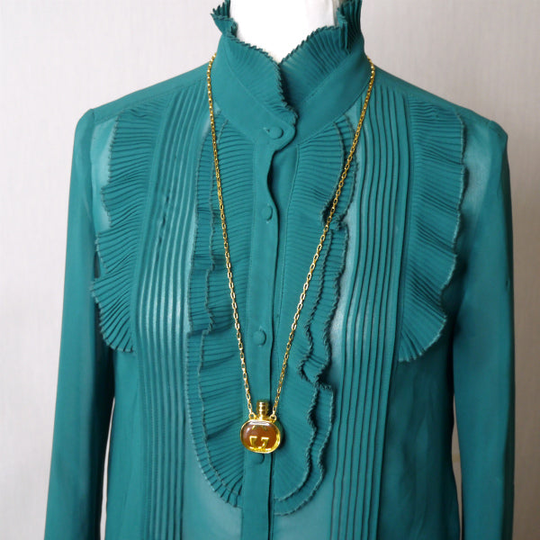 OLD Gucci　GGマーク香水ボトル ペンダント（ゴールド）