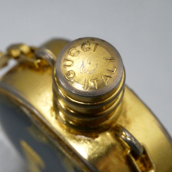 OLD Gucci　GGマーク香水ボトル ペンダント（青/ゴールド）