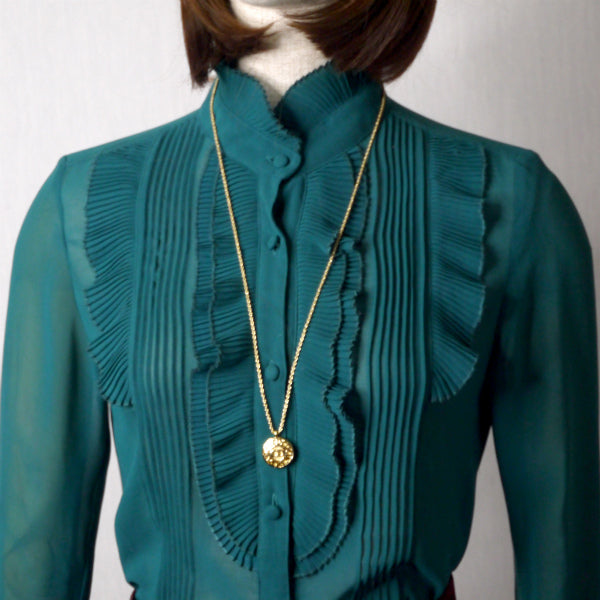 C.Dior ラウンドCDロゴ ロングネックレス（ゴールド）