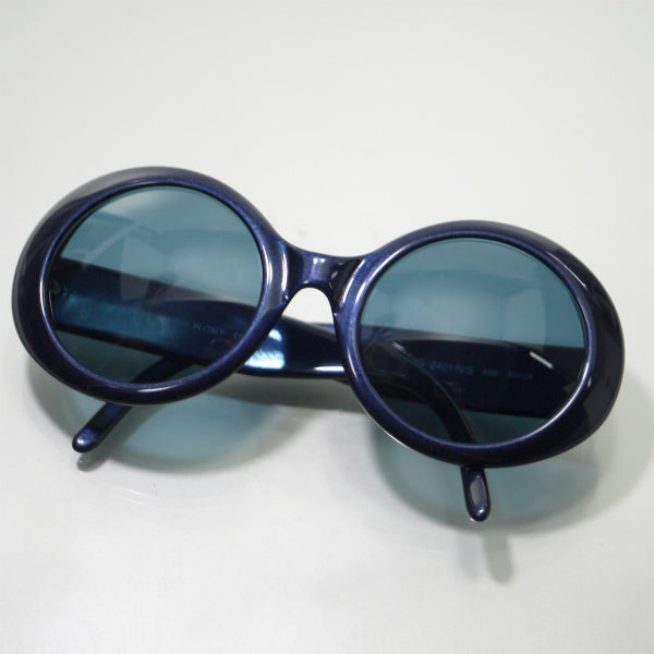 OLD Gucci  ダブルGパールラメ ラウンドサングラス（青）