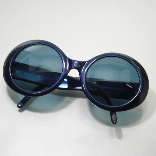 OLD Gucci  ダブルGパールラメ ラウンドサングラス（青）