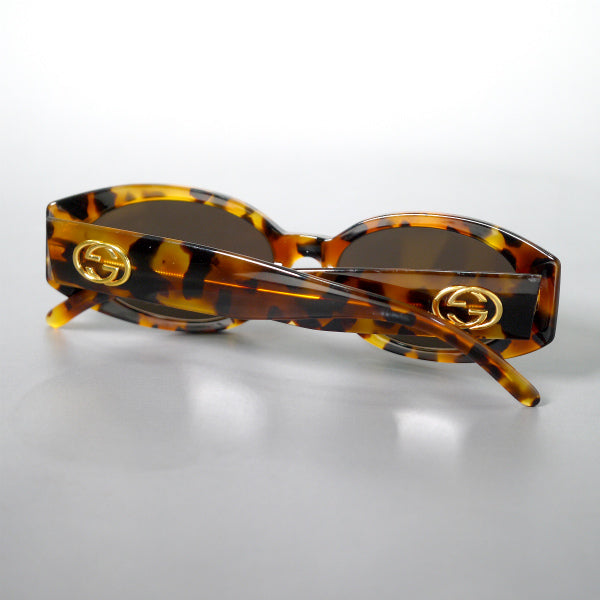 OLD Gucci べっ甲フレーム ダブルGサングラス(茶)