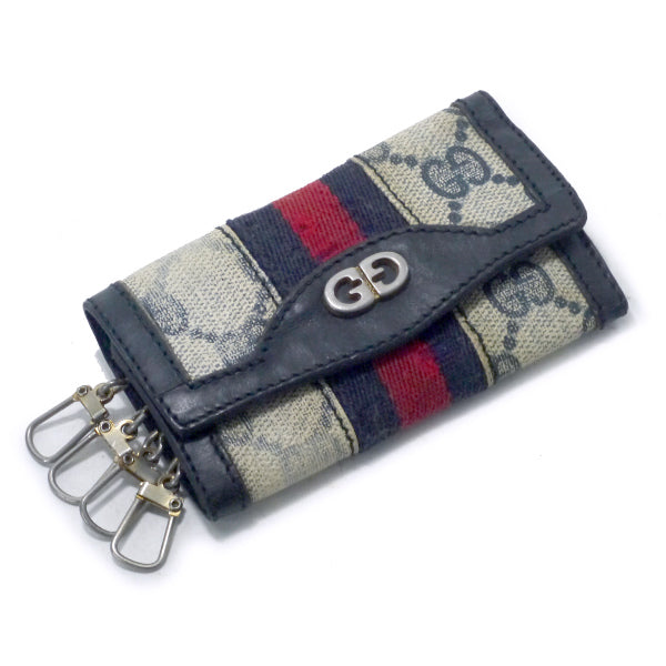 OLD Gucci ＜訳あり＞　シェリー4連キーケース（青）