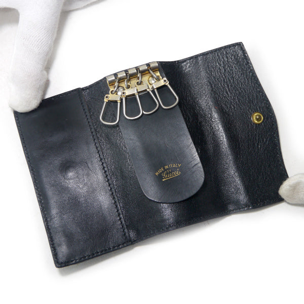 OLD Gucci ＜訳あり＞　シェリー4連キーケース（青）