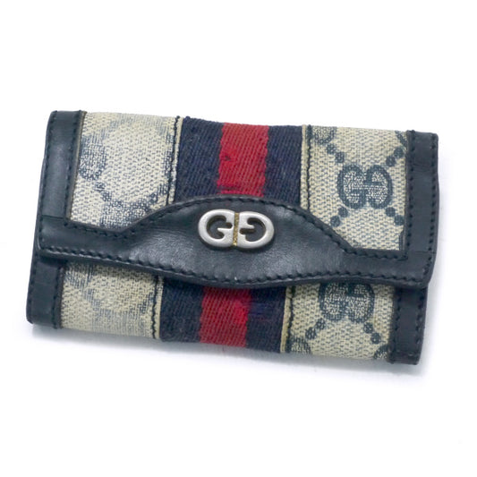OLD Gucci ＜訳あり＞　シェリー4連キーケース（青）