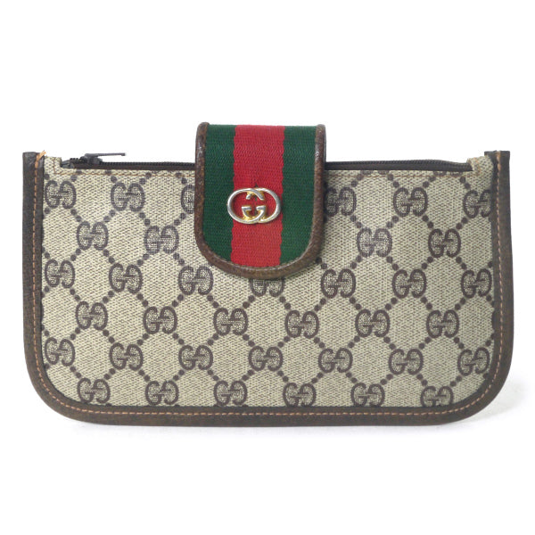 OLD Gucci シェリーフラットポーチ（茶）