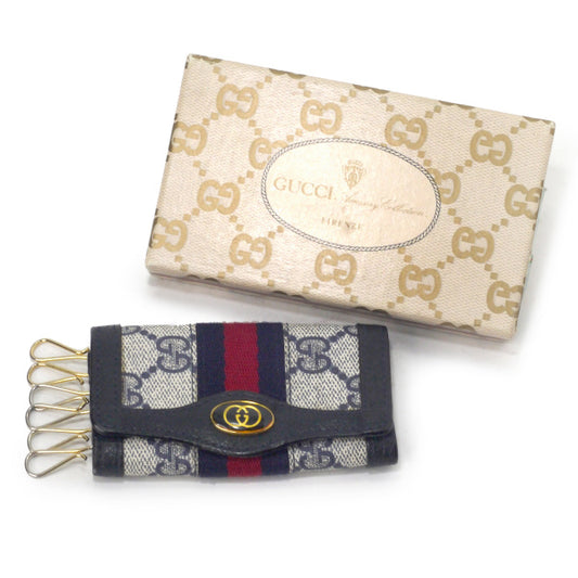 OLD Gucci シェリー6連キーケース（青/箱付き）