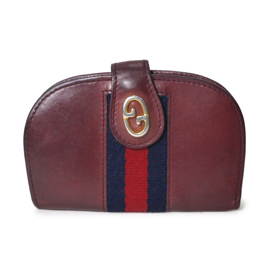 OLD Gucci 総革シェリーハーフムーン6連キーケース（ボルドー）