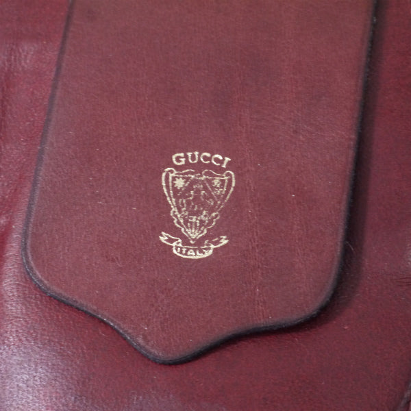 OLD Gucci 総革シェリーハーフムーン6連キーケース（ボルドー）