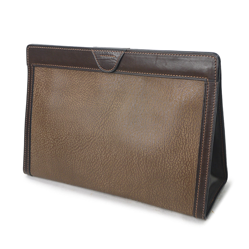 OLD Gucci 70s逆三角プレートセカンドバッグ