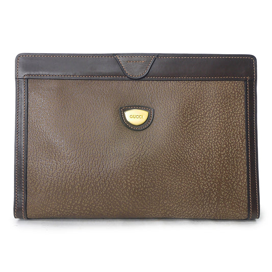 OLD Gucci 70s逆三角プレートセカンドバッグ