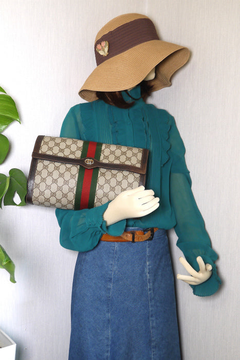 OLD Gucci  クラッチバッグ（大・茶）