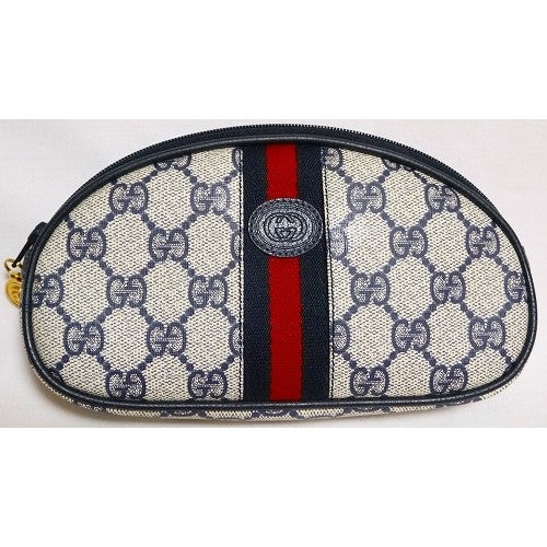OLD Gucci 楕円形ミニポーチ（青）