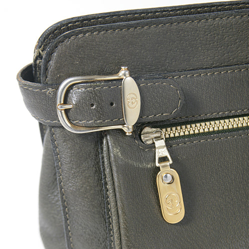 OLD Gucci 　総革セカンドバッグ（カーキ）