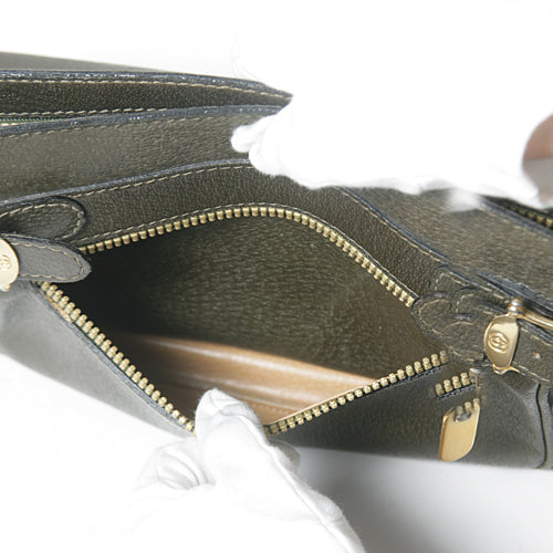 OLD Gucci 　総革セカンドバッグ（カーキ）