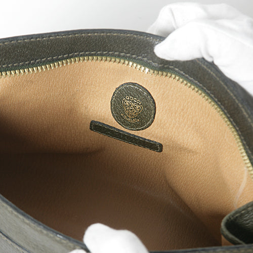OLD Gucci 　総革セカンドバッグ（カーキ）
