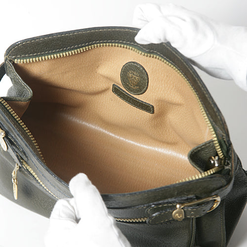 OLD Gucci 　総革セカンドバッグ（カーキ）