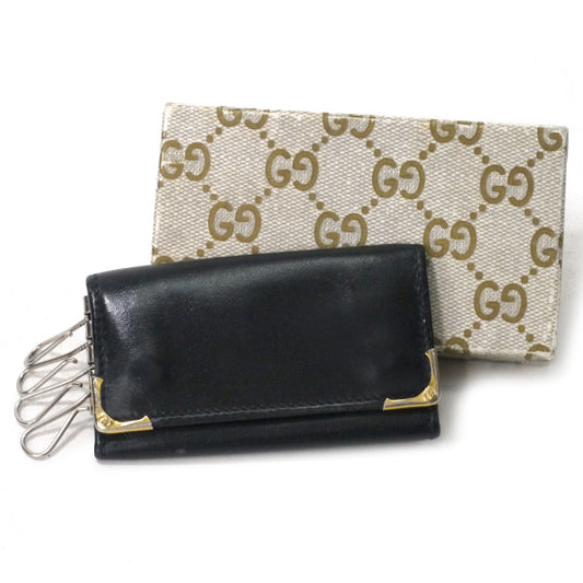 OLD Gucci レザー4連キーケース（黒）
