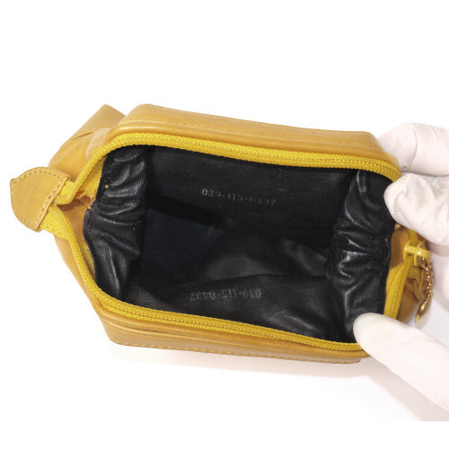 OLD Gucci ラム皮 化粧ポーチ（黄色）
