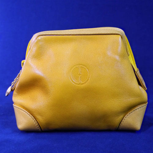 OLD Gucci ラム皮 化粧ポーチ（黄色）
