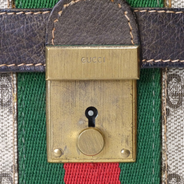OLD Gucci レターカット シェリークラッチ＆ポーチ（茶）