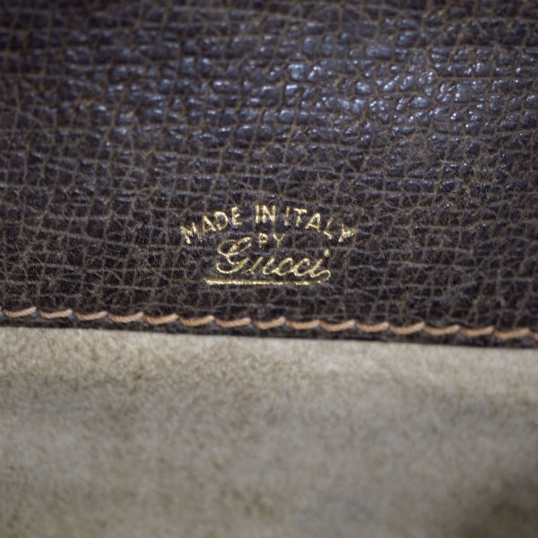 OLD Gucci レターカット シェリークラッチ＆ポーチ（茶）