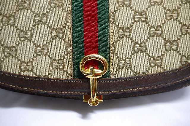 OLD Gucci 半円ポーチ（茶GG)