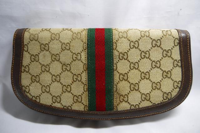 OLD Gucci 半円ポーチ（茶GG)