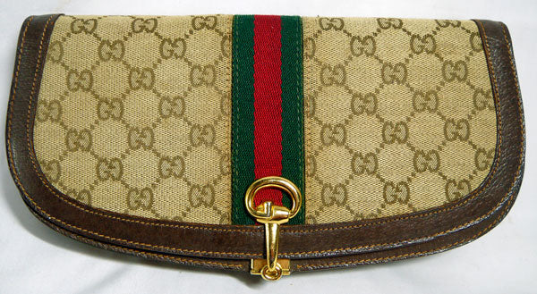 OLD Gucci 半円ポーチ（茶GG)