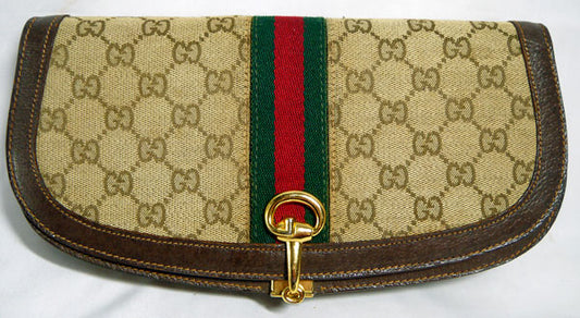OLD Gucci 半円ポーチ（茶GG)