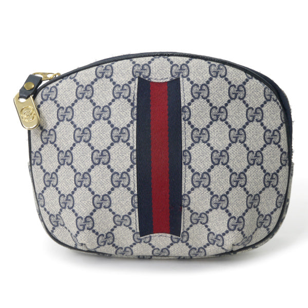 OLD Gucci 丸型シェリークラッチポーチ（青）