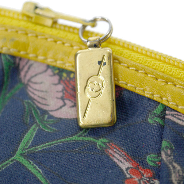OLD Gucci フローラ ミニポーチ（黄×紺）