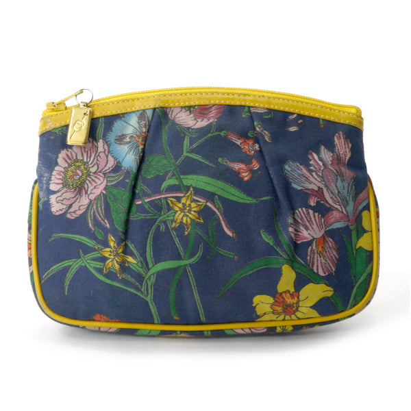 OLD Gucci フローラ ミニポーチ（黄×紺）