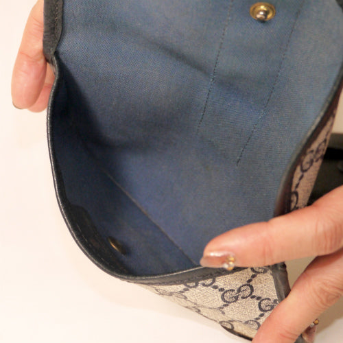 OLD Gucci 丸ポーチ（青・小）