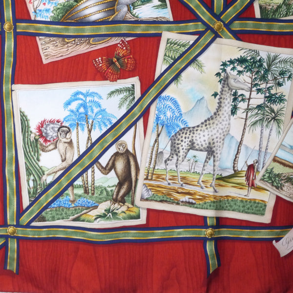 OLD Gucci アニマル柄 大判シルクスカーフ（赤系） – Vintage Shop Rococo