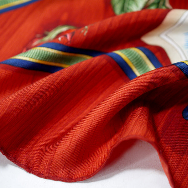 最終価格GUCCI オールドグッチヴィンテージスカーフアニマルジャングル動物 GUCCI 大判シルクスカーフ ジャングル アニマル柄 ボタニカル オールド