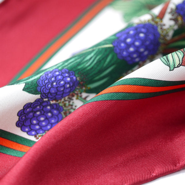 OLD Gucci ダリア柄 フローラ大判シルクスカーフ（ローズ系）