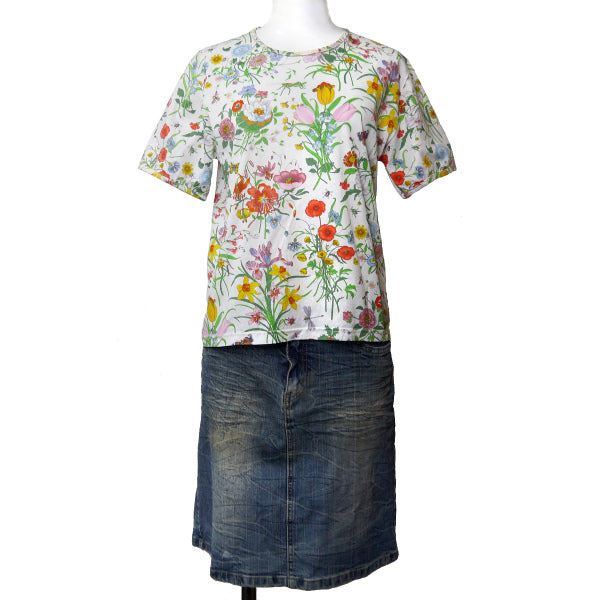OLD Gucci フローラ コットンＴシャツ（白）