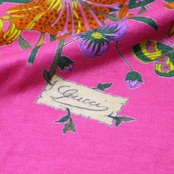 OLD Gucci フローラ コットンＴシャツ（ピンク）