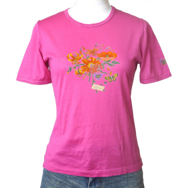OLD Gucci フローラ コットンＴシャツ（ピンク）