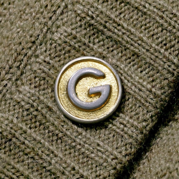 OLD Gucci カシミヤ混GボタンVネックカーディガン（オリーブ）