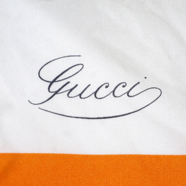 OLD Gucci フローラ 大判シルクスカーフ（オレンジ系）