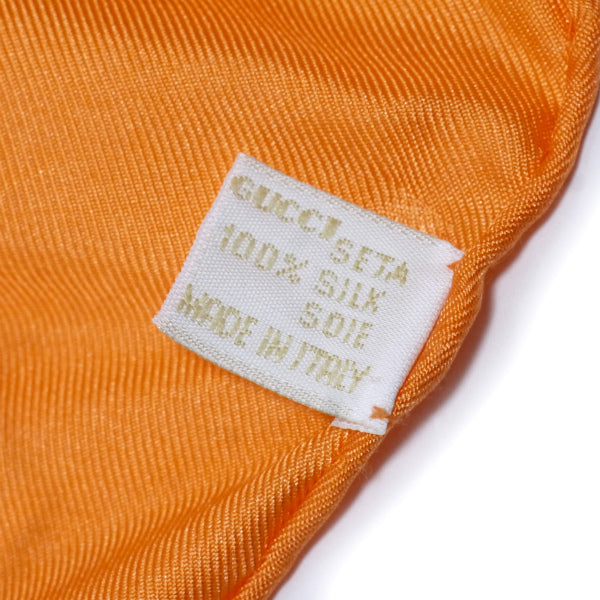 OLD Gucci フローラ 大判シルクスカーフ（オレンジ系）