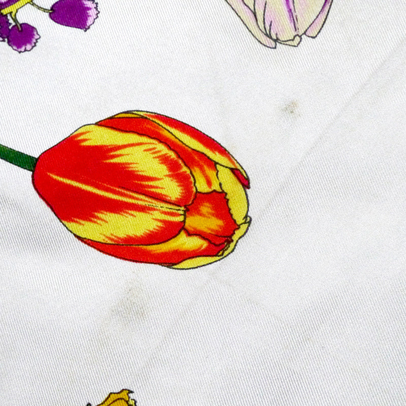 OLD Gucci フローラ 大判シルクスカーフ（深緑系）