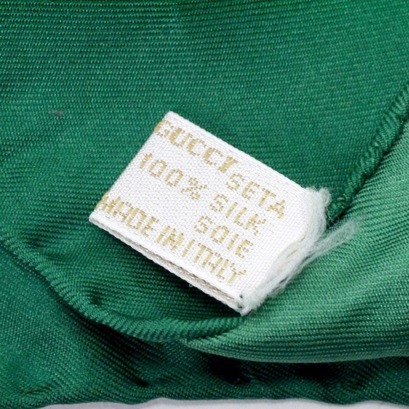 OLD Gucci フローラ 大判シルクスカーフ（深緑系）