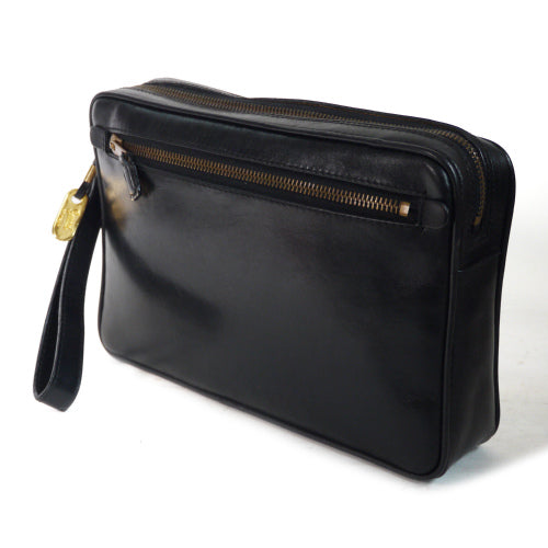 OLD Gucci 縦シェリークラッチバッグ（黒）