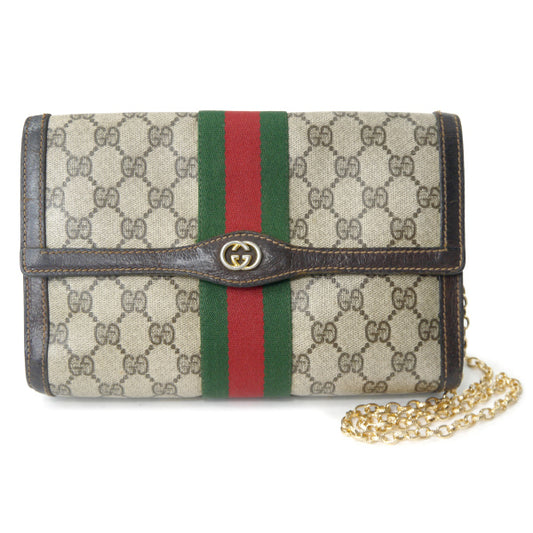 OLD Gucci  チェーン付クラッチバッグ（茶）