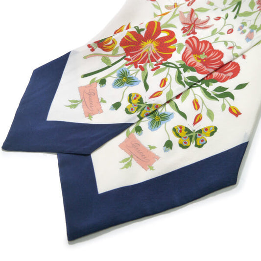 OLD Gucci　シルクツイル フローラ ネックボウ（紺系）